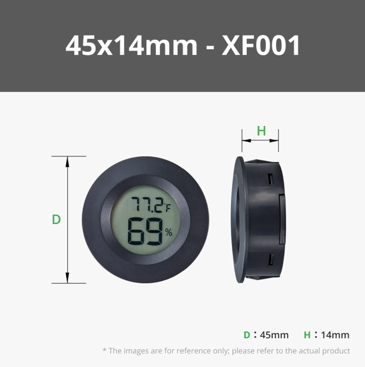 Circular Embedded Electronic Digital Thermometer Hygrometer