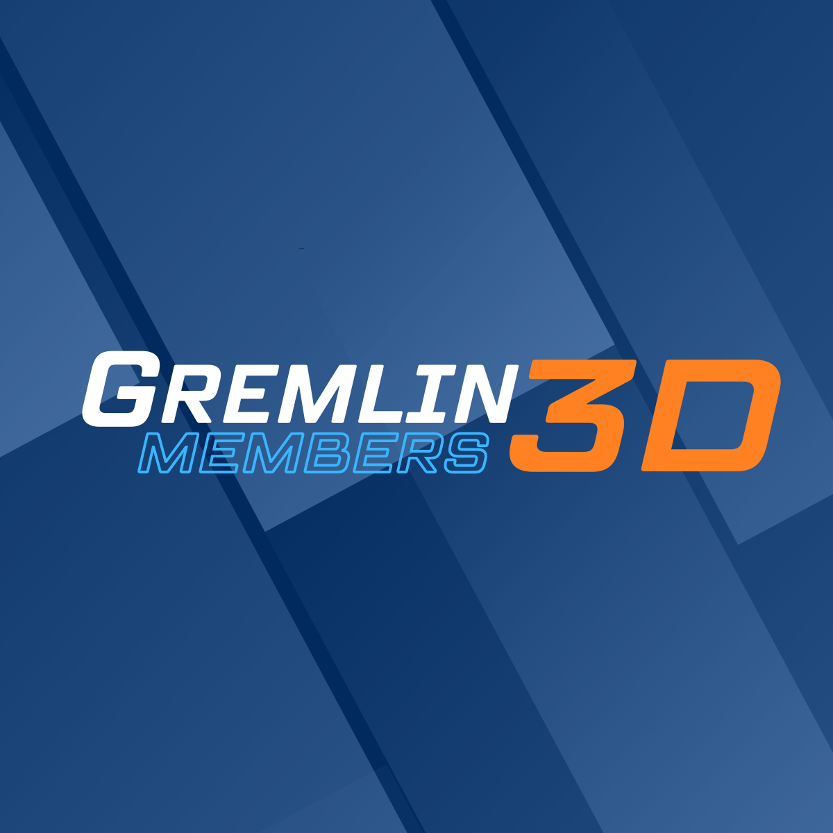 Blue geometric background with 'Gremlin Members 3D' text